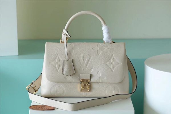 LV Madeleine MM Monogram Empreinte Creme Beige For Women, Shoulder and Crossbody Bags 11.8in/30cm LV