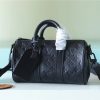 LV Nano Speedy Monogram Empreinte Black For Women, Women’s Bags, Shoulder And Crossbody Bags 6.3in/16cm LV