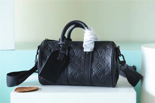 LV Nano Speedy Monogram Empreinte Black For Women, Women’s Bags, Shoulder And Crossbody Bags 6.3in/16cm LV