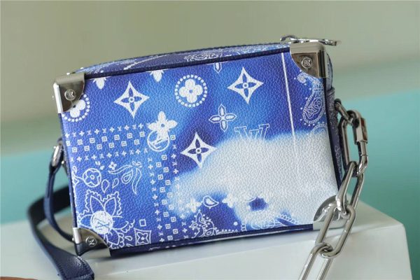 LV Mini Soft Trunk Monogram Bandana Blue For Men, Bags, Shoulder And Crossbody Bags 7.3in/18.5cm LV M20557