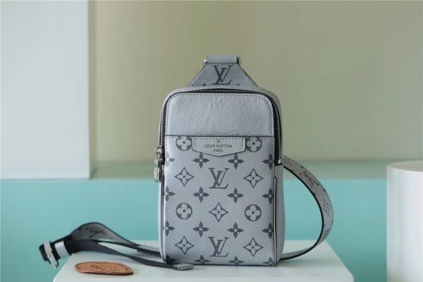 LV Outdoor Sling Bag Taigarama Gunmetal Gray For Men, Bags, Crossbody Bags 8.3in/21cm LV