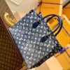 LV Onthego MM Tote Bag Navy Blue For Women 12.2in/31cm LV M59608