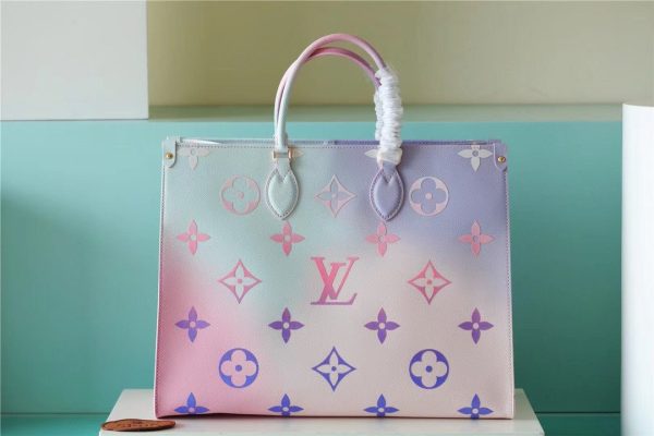 LV Onthego GM Tote Bag In Monogram Canvas Sunrise Pastel For Women 16.1in/41cm LV M46076