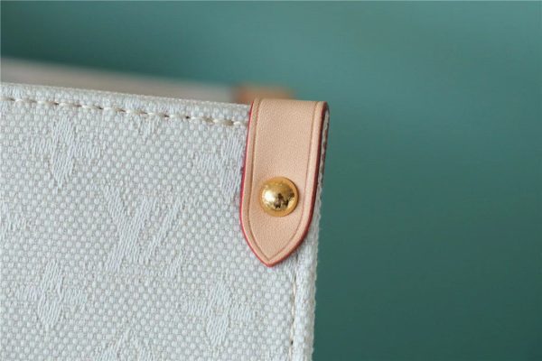 LV Onthego GM Monogram Giant And Raffia White/ Pink For Women, Shoulder And Crossbody Bags 41cm/16.1in LV