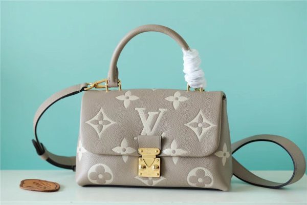 LV Madeleine BB Monogram Empreinte Dove Gray/ Creme Beige For Women, Shoulder and Crossbody Bags 9.4in/24cm LV