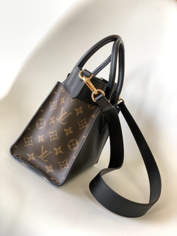 LV On My Side PM Tote Bag Monogram Canvas Black For Women, Shoulder Bags 9.8in/25cm LV M57728