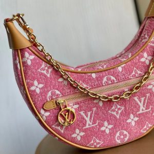 LV Loop Denim Pink For Women, Shoulder Bags 9.1in/23cm LV