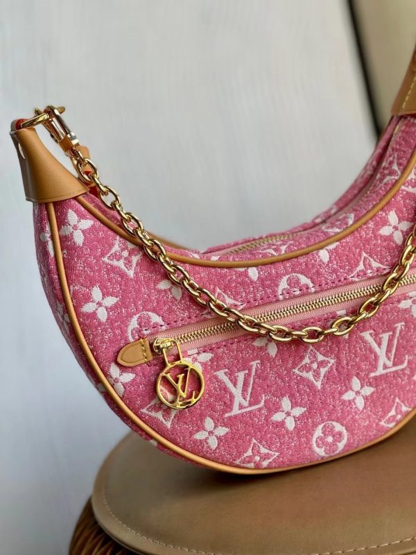 LV Loop Denim Pink For Women, Shoulder Bags 9.1in/23cm LV