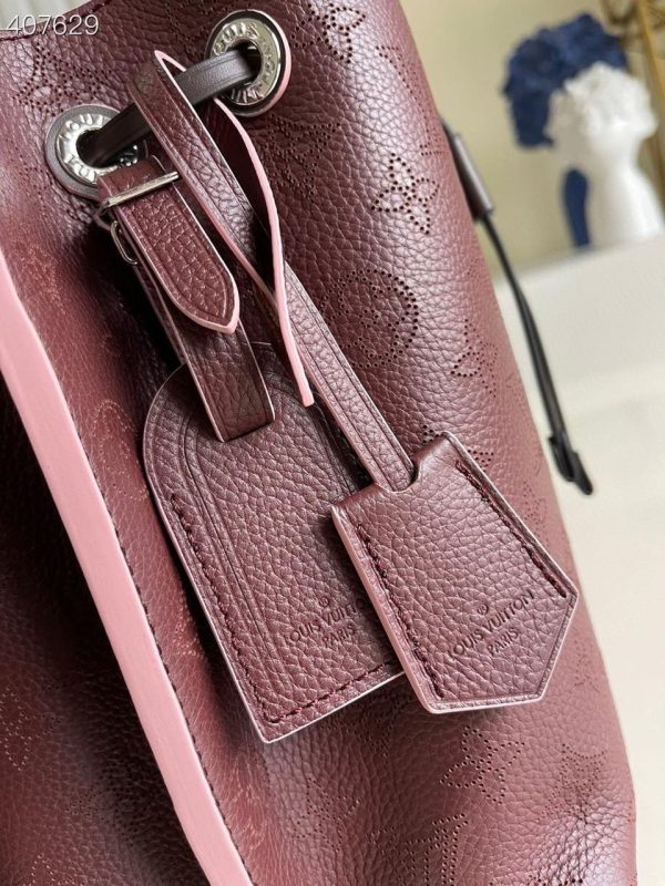 LV Muria Bucket Bag For Women, Women’s Handbags, Shoulder And Crossbody Bags Burgundy 9.8in/25cm LV