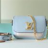 LV Lockme Tender Light Blue For Women, Women’s Handbags, Shoulder And Crossbody Bags 7.5in/19cm LV