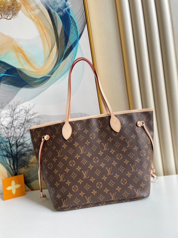 LV Neverfull MM Monogram Canvas Red For Women, Shoulder Bags 12.6in/31cm LV M41178