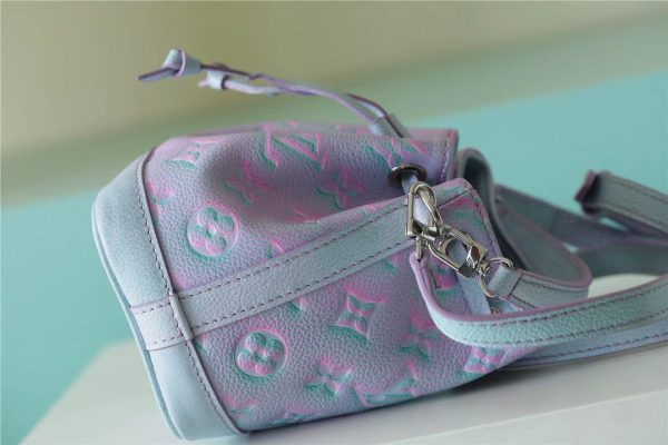 LV Nano Noe Monogram Empreinte Light Blue For Women, Shoulder And Crossbody Bags 6.3in/16cm LV M81463