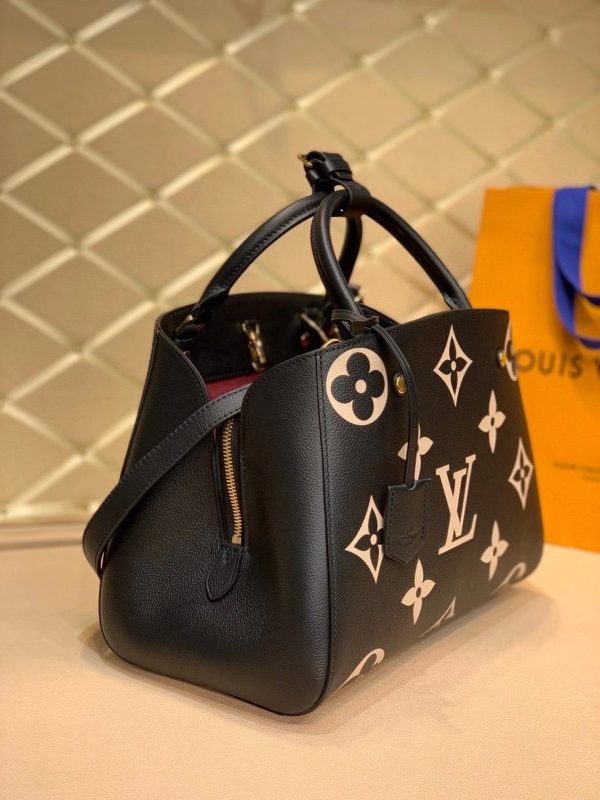 LV Montaigne MM Monogram Empreinte Black/Beige For Women, Shoulder And Crossbody Bags 13in/33cm LV M41048