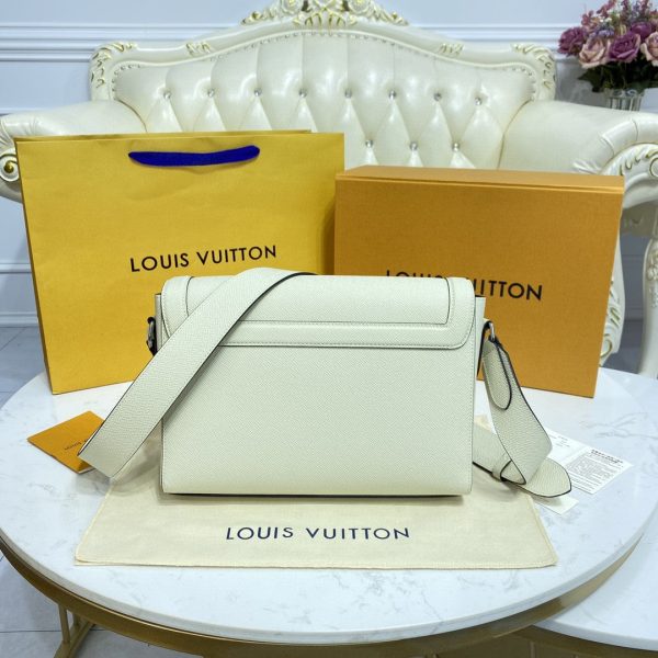 LV New Flap Messenger Bag Taiga White For Men, Bags, Shoulder And Crossbody Bags 11.1in/28.3cm LV