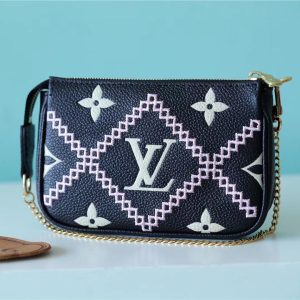 LV Mini Pochette Accessoires Monogram Empreinte White For Women, Women’s Handbags, Shoulder Bags And Crossbody Bags 6.1in/15.5cm LV