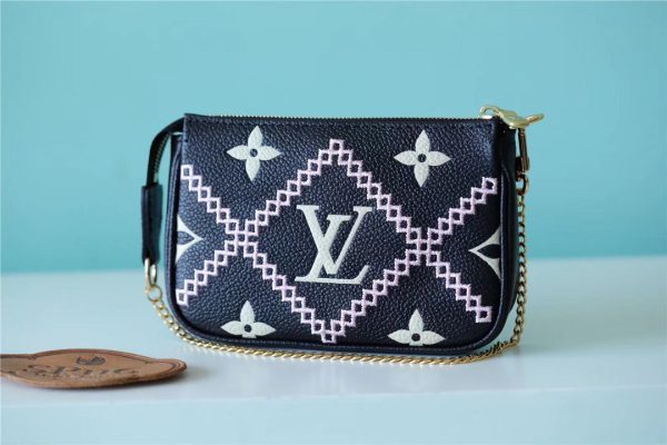 LV Mini Pochette Accessoires Monogram Empreinte White For Women, Women’s Handbags, Shoulder Bags And Crossbody Bags 6.1in/15.5cm LV