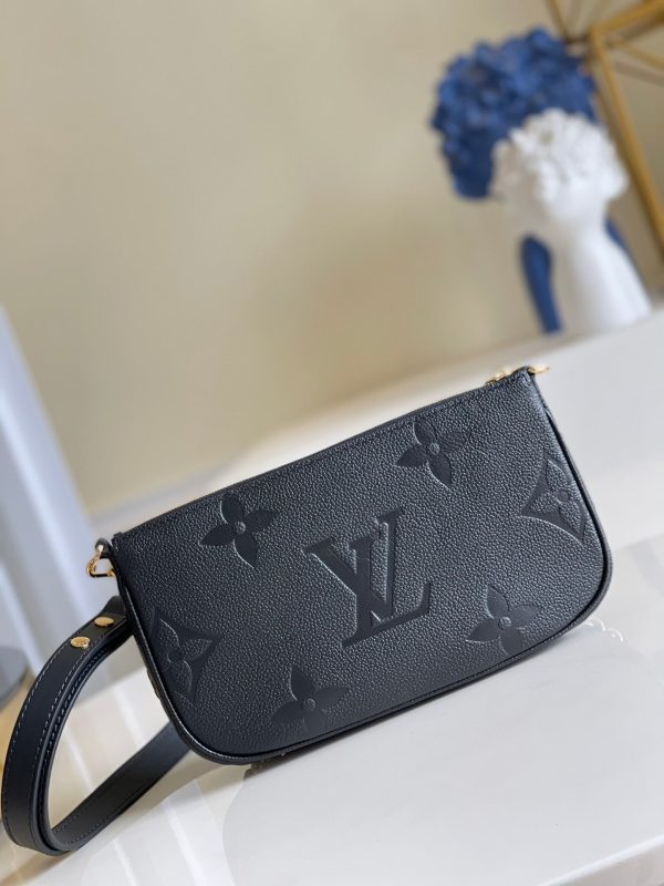 LV Multi Pochette Accessoires Monogram Empreinte Black For Women, Women’s Handbags, Shoulder And Crossbody Bags 9.8in/25cm LV M80399