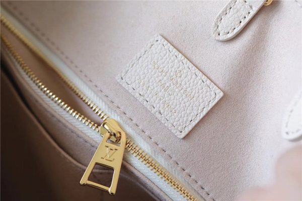 LV Onthego MM Monogram Empreinte Beige/ Pink/ Yellow For Women, Shoulder And Crossbody Bags 35cm/13.8in LV M46128