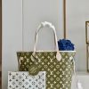 LV Neverfull MM Monogram Empreinte Khaki/Beige For Women, Tote Bags 12.2in/31cm LV M46102