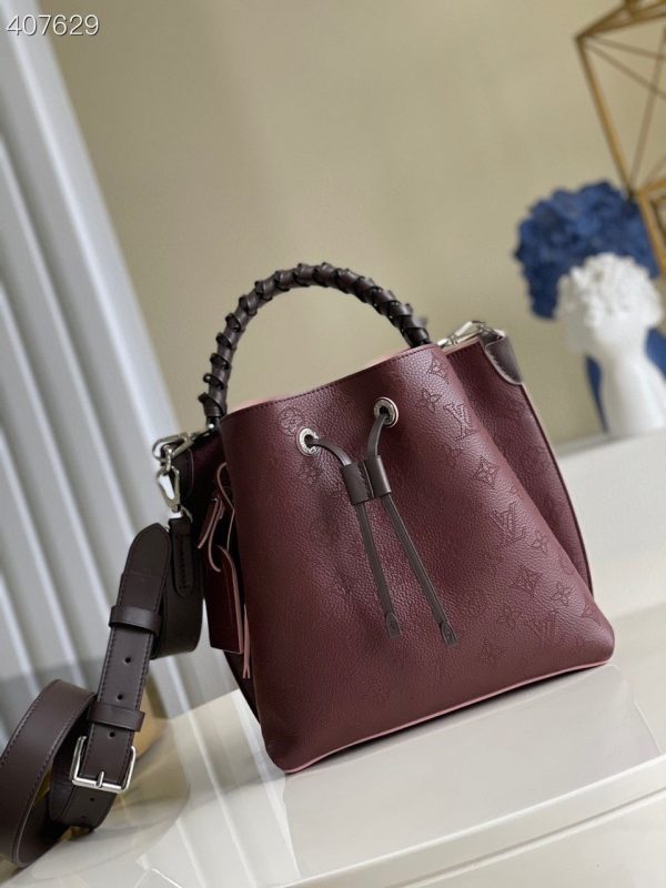 LV Muria Bucket Bag For Women, Women’s Handbags, Shoulder And Crossbody Bags Burgundy 9.8in/25cm LV