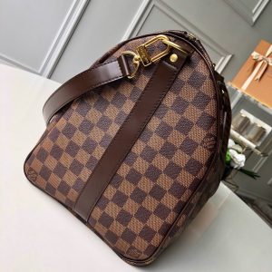 LV Keepall Bandoulière 45 Damier Ebene Canvas For Women, WoBags 17.7in/45cm LV N41428
