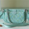 LV Multi Pochette Accessoires Monogram Empreinte Vert D’eau Green For Women, Women’s Handbags 9.4in/24cm LV M46180