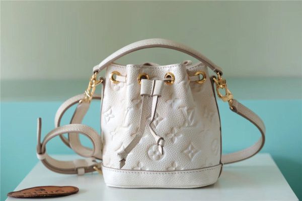 LV Nano Noe Monogram Empreinte Light Beige For Women, Shoulder And Crossbody Bags 6.3in/16cm LV M81463