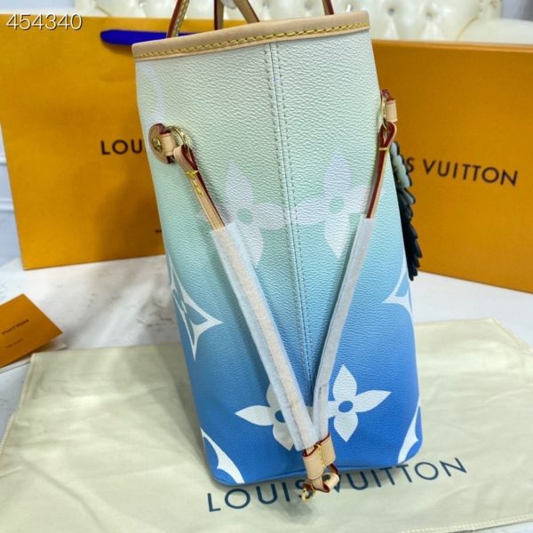 LV Neverfull MM Tote Bag Monogram Giant Canvas Blue For Women, Shoulder Bags 12.2in/31cm LV M45678