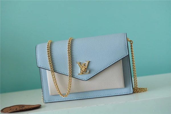 LV Mylockme Chain Pochette Bleu Nuage Blue For Women, Shoulder and Crossbody Bags 7.5in/19cm LV M81436