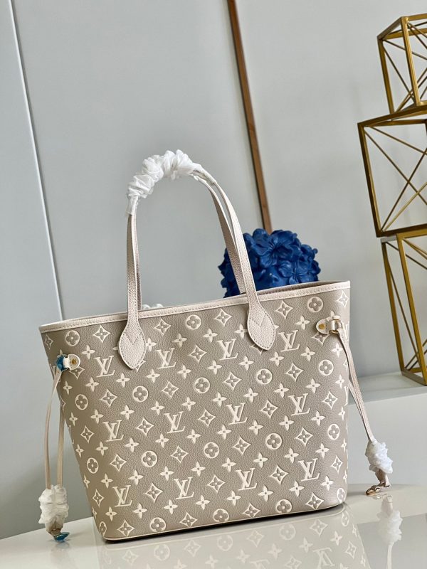 LV Neverfull MM Monogram Empreinte Khaki/Beige For Women, Tote Bags 12.2in/31cm LV M46102