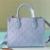 LV OnTheGo PM Monogram Empreinte Lilas Purple For Women, Women’s Bags, Shoulder And Crossbody Bags 9.8in/25cm LV M46067