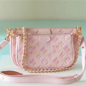 LV Multi Pochette Accessoires Monogram Empreinte Pink For Women, Women’s Handbags 9.4in/24cm LV M46093