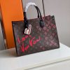 LV Onthego MM Fall In Love Monogram Heart Tote Bag Brown For Women 35cm LV