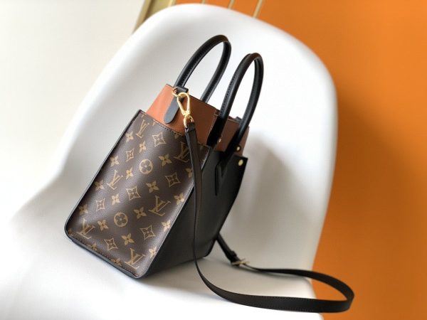 LV On My Side MM Tote Bag Monogram Canvas Black For Women, Shoulder Bags 12in/31cm LV M53823