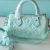 LV Nano Speedy Monogram Empreinte Vert D’eau Green For Women, Shoulder And Crossbody Bags 16cm/6.3in LV