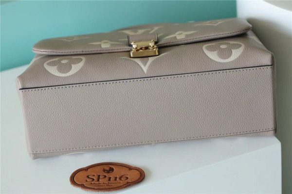 LV Madeleine MM Monogram Empreinte Dove Gray/ Creme Beige For Women, Shoulder and Crossbody Bags 11.8in/30cm LV M46041