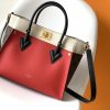 LV On My Side MM Tote Bag Monogram Canvas Red For Women, Shoulder Bags 12in/31cm LV M53824