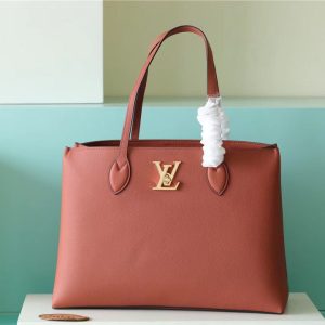 LV Lockme Shopper Grain Chataigne Brown For Women, Shoulder And Crossbody Bags 10.4in/26.5cm LV M58927