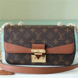 LV Marceau Monogram Canvas Caramel Brown For Women, Shoulder and Crossbody Bags 9.6in/24.5cm LV M46127