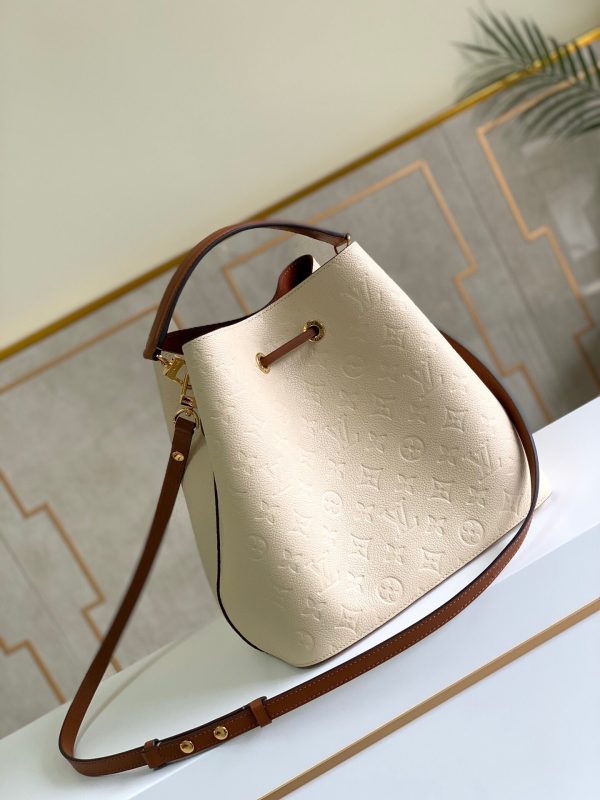 LV NeoNoe MM Bucket Bag Monogram Empreinte Creme For Women, Women’s Bags, Shoulder Bags 10.2in/26cm LV M45307