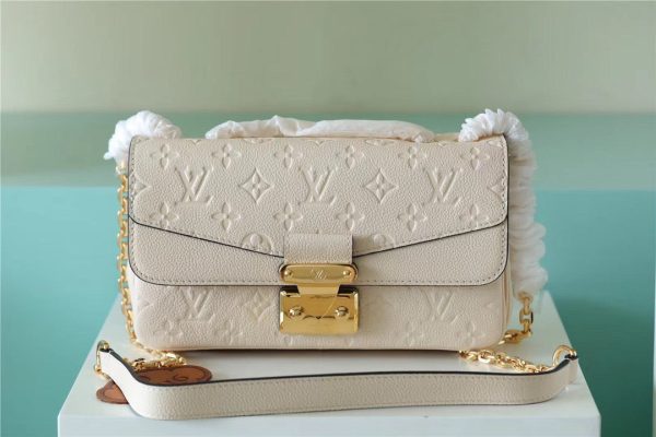 LV Marceau Monogram Empreinte Cream Beige For Women, Shoulder And Crossbody Bags 9.6in/29.5cm LV M46201