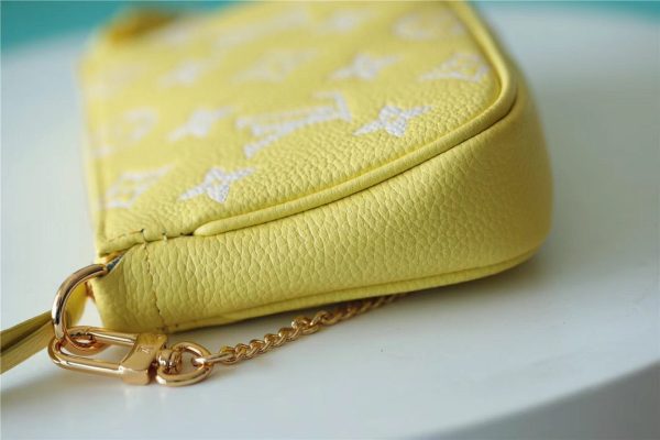 LV Mini Pochette Accessoires Monogram Empreinte Lemon Curd Yellow For Women, Shoulder And Crossbody Bags 15.5cm/6.1in LV M46129