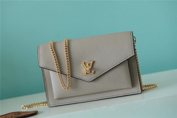 LV Mylockme Chain Pochette Grey For Women, Shoulder and Crossbody Bags 7.5in/19cm LV