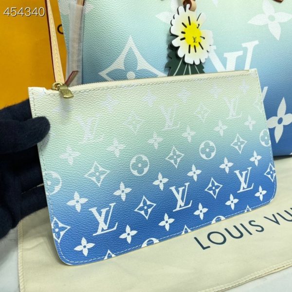 LV Neverfull MM Tote Bag Monogram Giant Canvas Blue For Women, Shoulder Bags 12.2in/31cm LV M45678