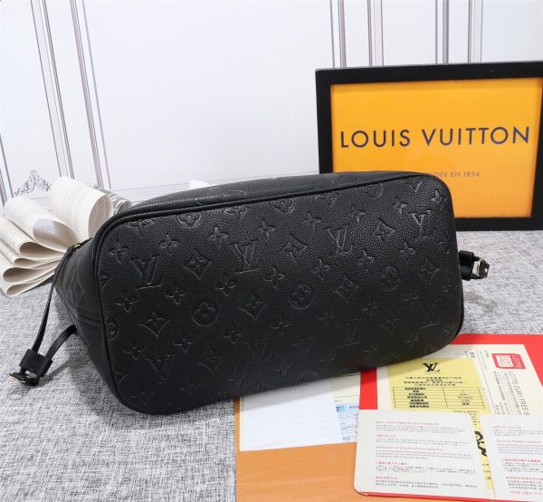 LV Neverfull MM Tote Bag Monogram Empreinte Black For Women, Shoulder Bags 12.2in/31cm LV M45685