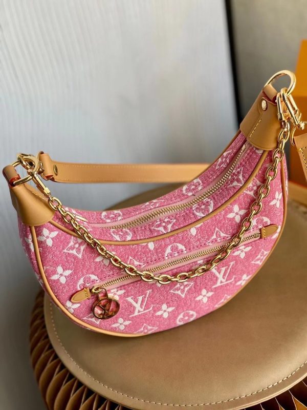 LV Loop Denim Pink For Women, Shoulder Bags 9.1in/23cm LV