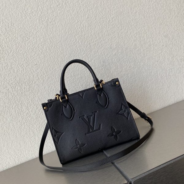 LV On The Go PM Bag Monogram Empreinte 9.8in/25cm Black LV M45653