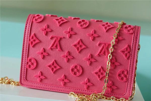 LV Mini Dauphine Monogram Fluo Pink For Women, Shoulder And Crossbody Bags 18.5cm/7.3in LV M20747