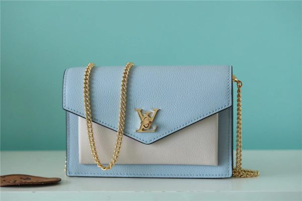 LV Mylockme Chain Pochette Bleu Nuage Blue For Women, Shoulder and Crossbody Bags 7.5in/19cm LV M81436