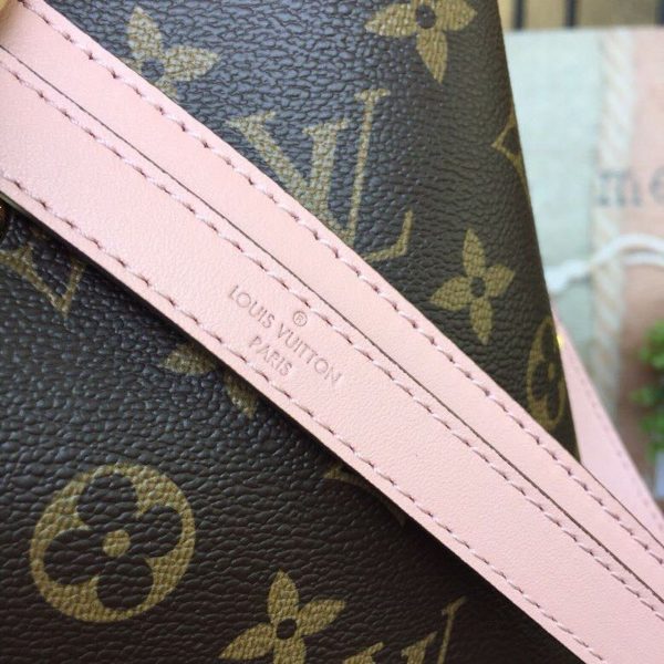 LV NeoNoe MM Bucket Bag Monogram Canvas Rose Poudre Pink For Women, WoBags, Shoulder Bags 10.2in/26cm LV M44022